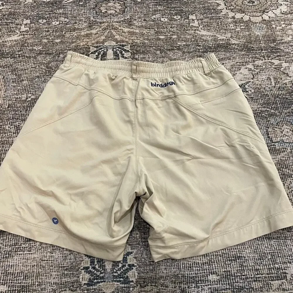Birddogs Classic Mens M Khaki Tan Lined Athletic Shorts Built-In Liner Elastic